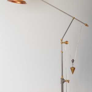 Industrial  pulley floor light | Handmade Steampunk lighting | Vintage lamp