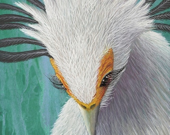The Secretary ~ Watercolor Bird Giclée Art Print