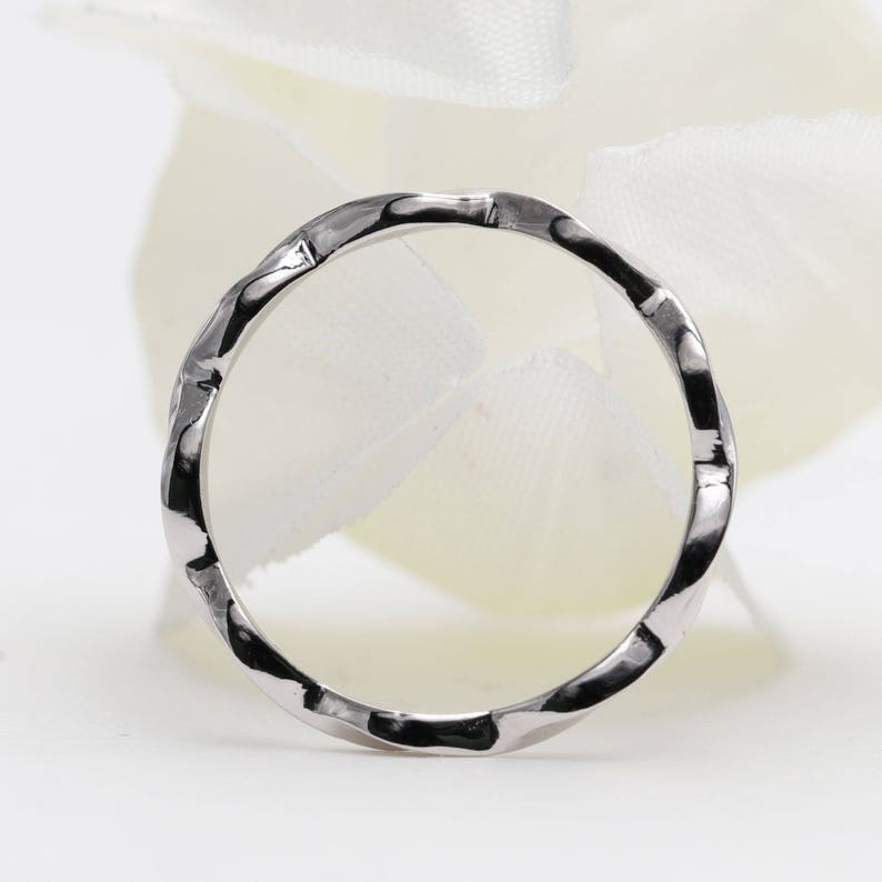 14K White Gold Twisted Wedding Band/matching Band for Etsy