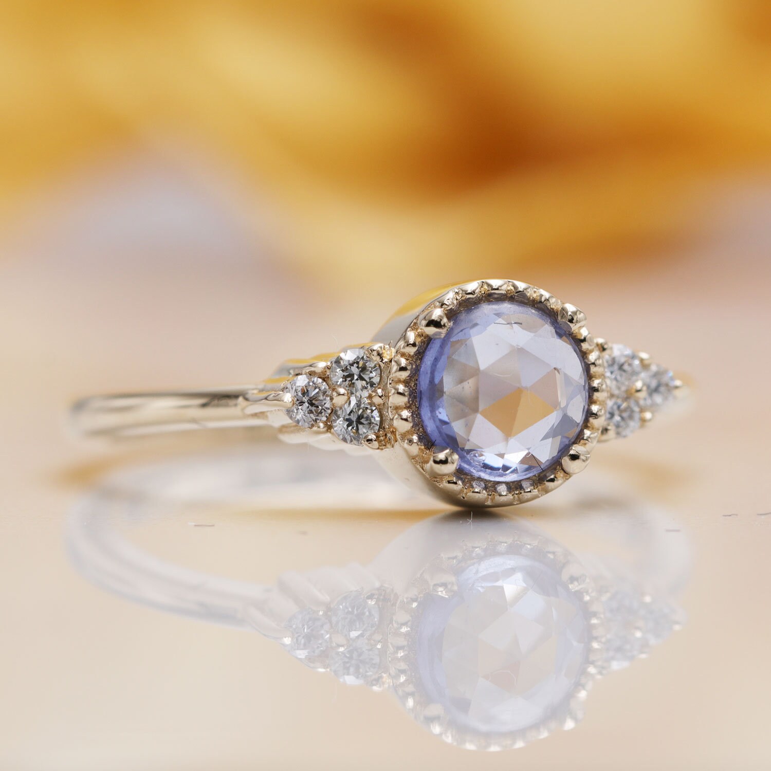 Rose cut sapphire ring outlet