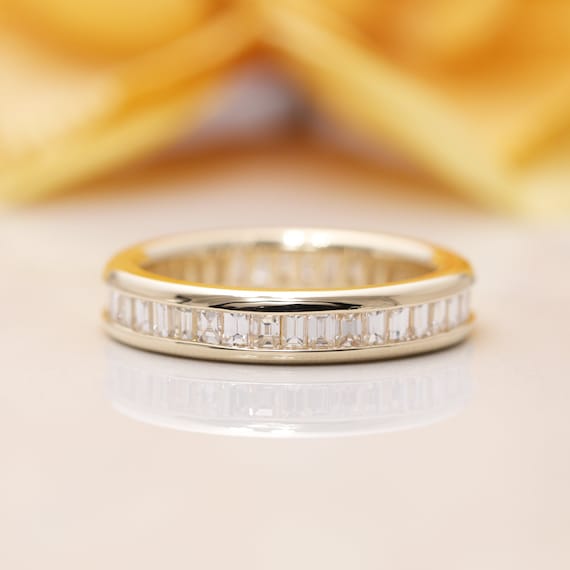 14k Gold Baguette Diamond Eternity Wedding Band/Diamond  Ring/Channel Set Baguette Diamond Ring/Channel Set Wedding Band/Channel Band/Ring