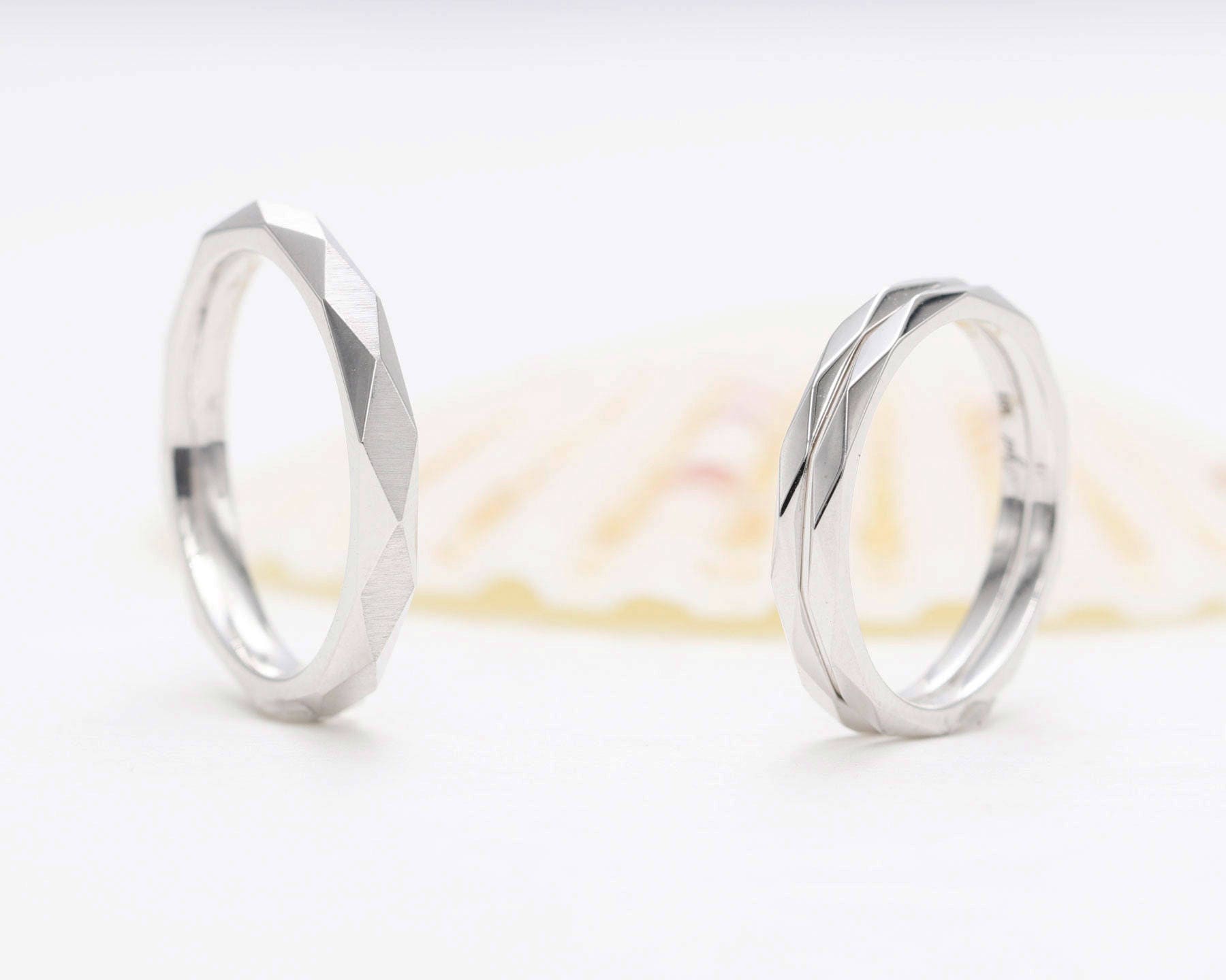 Adjustable Couple Rings Set for lovers Silver Plated Party Wear Stylish  Solitaire for Men and Women 2 Pair