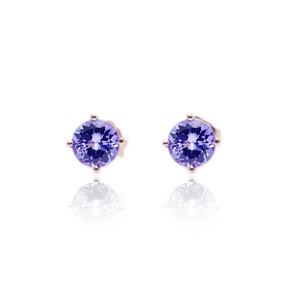 0.5 ct AAA Tanzanite Earring/Blue Gem Earring/Gold Earring/December Gift Earring/Stud Earring/Color Gem Earring/Tanzanite Earring/Gift