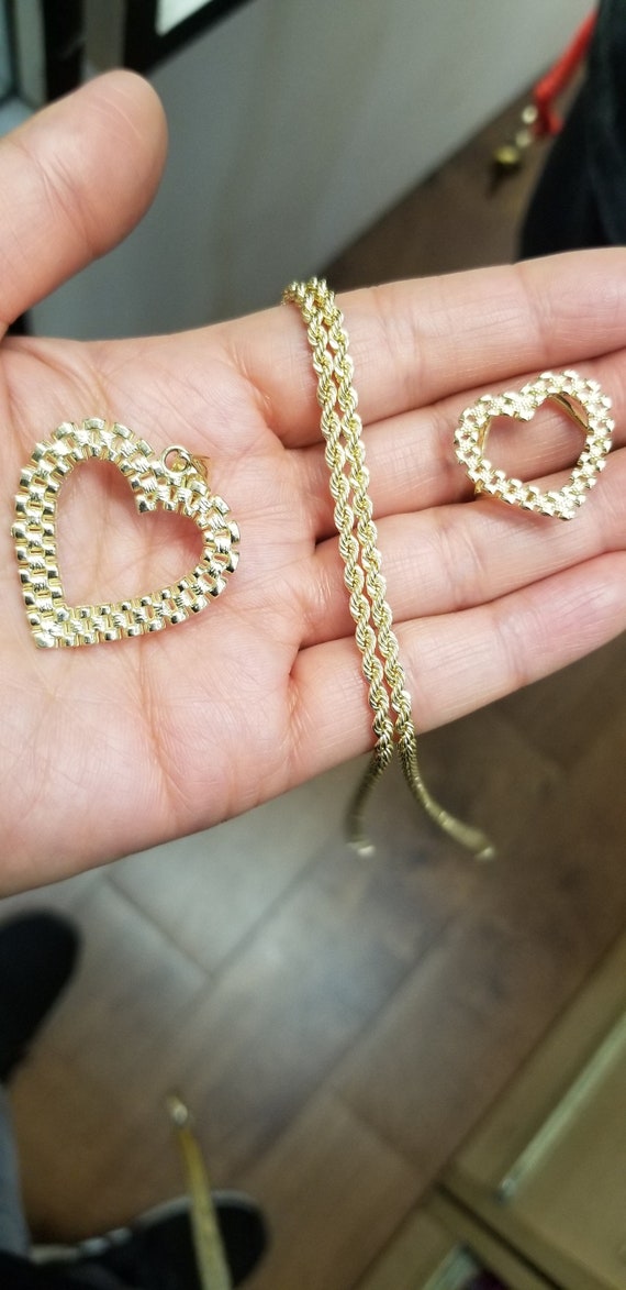 10k Rope chain with Rolex style charm and Rolex style ring