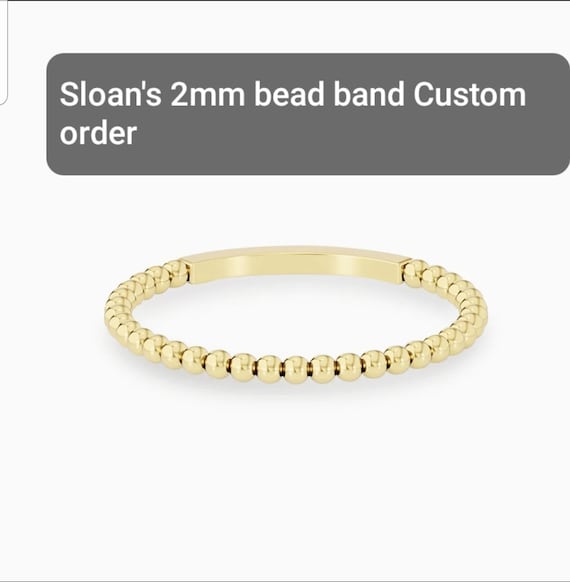 Sloan's  2mm Eternity Bead band 18k Gold Handmade Custom Order!!!