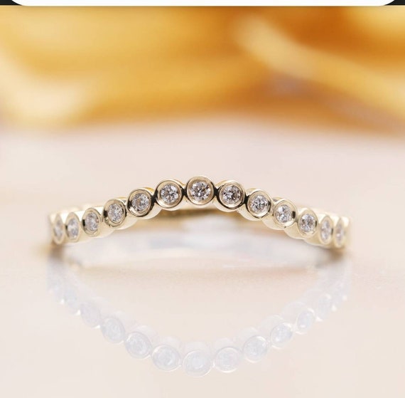 10k bezel curved ring