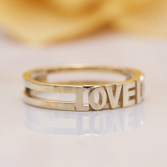14k Solid Gold Love Ring — The Jewelry Showroom