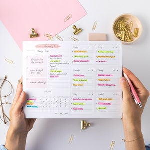 Lamare Weekly Planner Notepad – Tear-Off Planner Desk Pad for Easy Organization