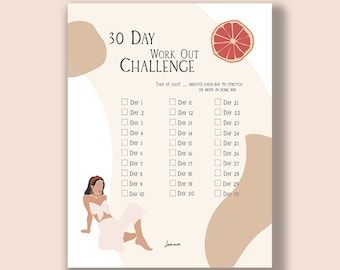 30 Day Challenge Workout Printable PDF Digital File