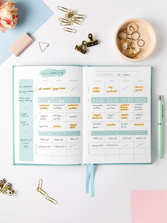 Lamare Food & Fitness Journal for Women - Meal and Workout Tracker For Weightloss