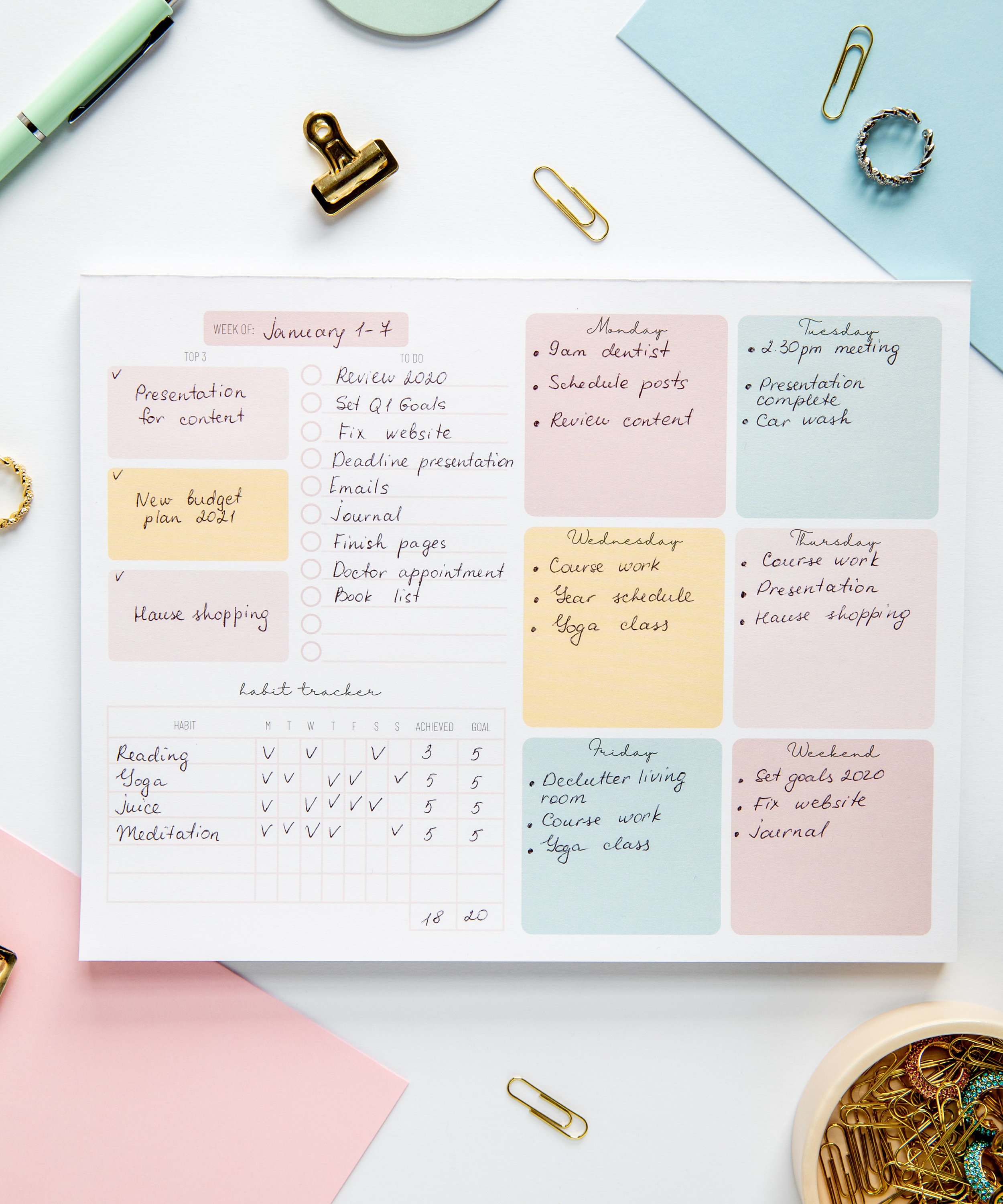Lamare Weekly Planner Notepad – Tear-Off Planner Desk Pad for Easy Organization