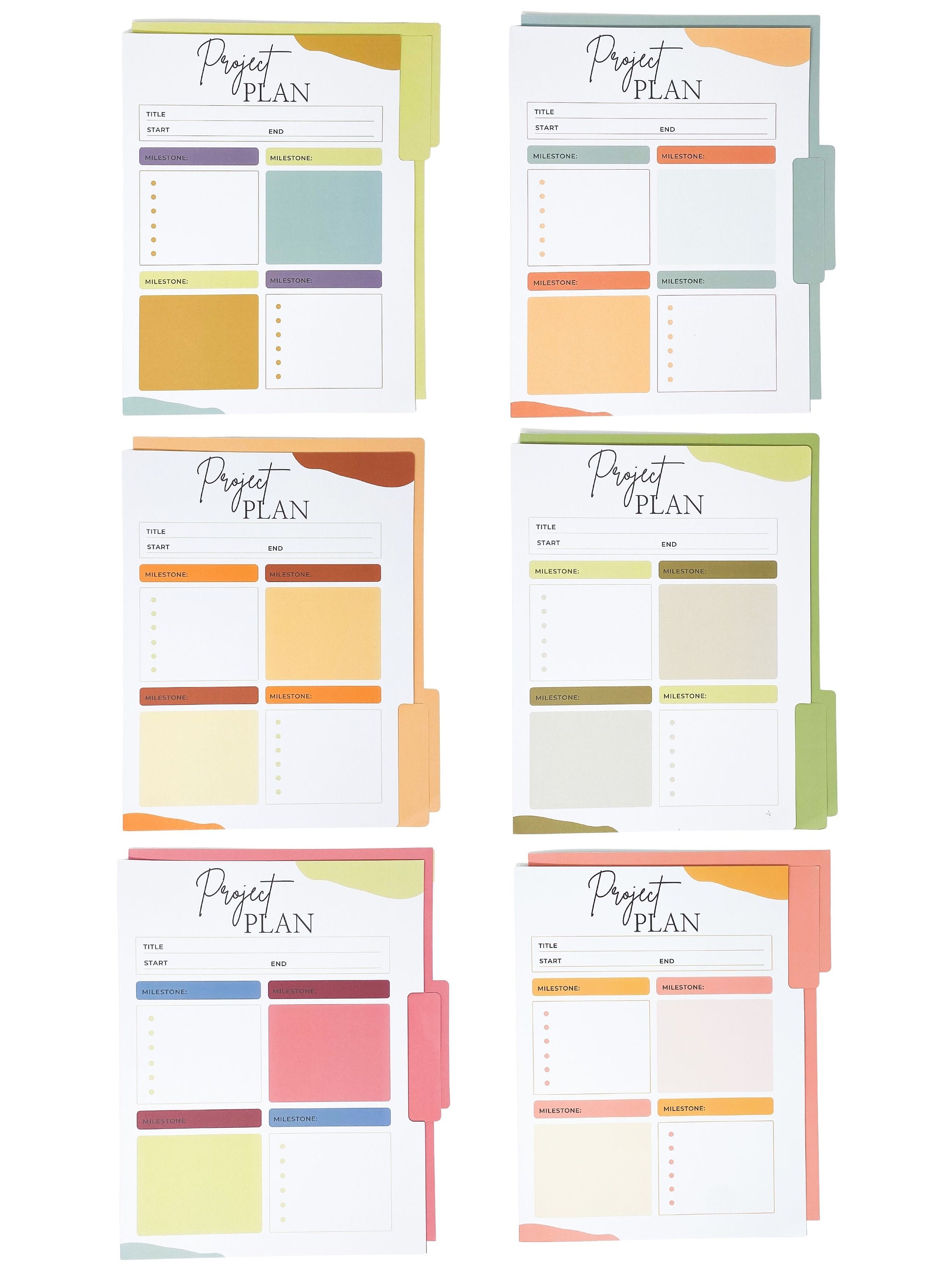 Project File Folders Pack of 12 or 24 PCS Plan Your Etsy