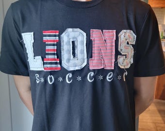 Lions raggedy edge t-shirt.  Custom t-shirts