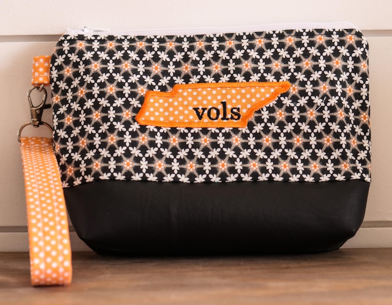 Tennessee Vols Wristlet, purse, handbag, fully customizable Flower with State