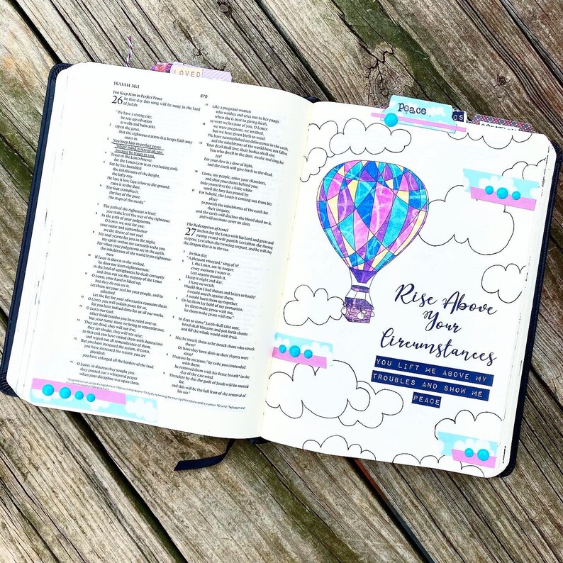Pink Hot Air Balloons Beautifulgoodnews Bible Journaling Etsy