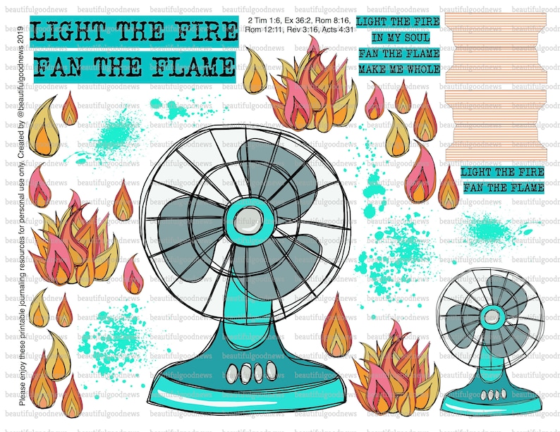Fan the Flame Beautifulgoodnews Bible Journaling Traceable Etsy
