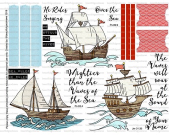 Sea Ruler, beautifulgoodnews, bible journaling, traceable, printable, faith, christian, sticker, art