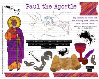 Paul the Apostle, beautifulgoodnews, bible journaling, printable, faith, christian, sticker, art