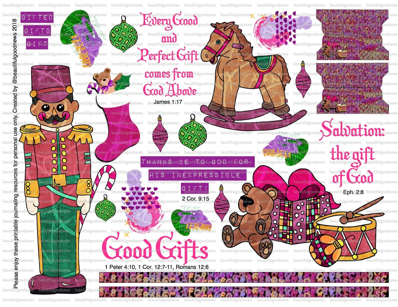 Good Gifts Christmas Toys Beautifulgoodnews Bible Etsy