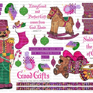 Good Gifts, Christmas, Toys, beautifulgoodnews, bible journaling, traceable, printable, faith, christian, sticker, art