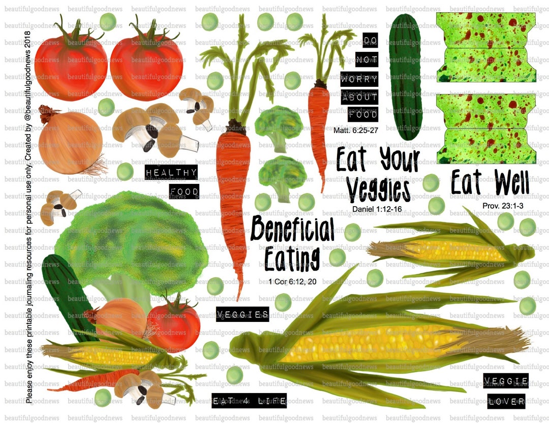 Eat Your Veggies, Bible Journaling, Traceable, Printable, Faith ...