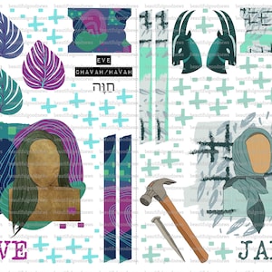 Women of the Bible Minis 18, Eve & Jael, beautifulgoodnews, bible journaling, traceable, printable, faith, christian, sticker, art
