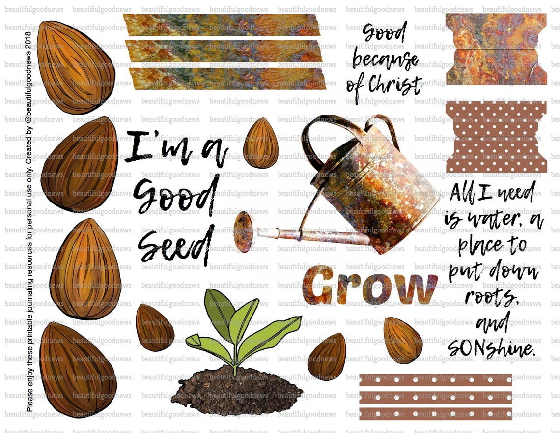Good seed planted grow grow in Christ bible journaling | Etsy