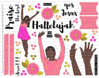 Praise the Lord, beautifulgoodnews, bible journaling, traceable, printable, faith, christian, sticker, art