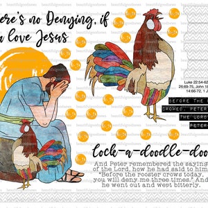 Peter and the Rooster, Easter, Jesus Praying, beautifulgoodnews, bible journaling, traceable, printable, faith, christian, sticker, art image 1