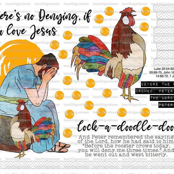 Peter and the Rooster, Easter, Jesus Praying, beautifulgoodnews, bible journaling, traceable, printable, faith, christian, sticker, art