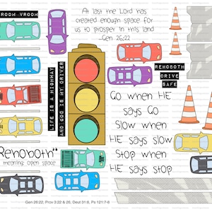 Vroom Vroom, mooigoednieuws, bijbeljournaal, traceerbaar, afdrukbaar, geloof, christelijk, sticker, kunst