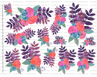 Just Flowers Set 17, beautifulgoodnews, bible journaling, traceable, printable, faith, christian, sticker, art