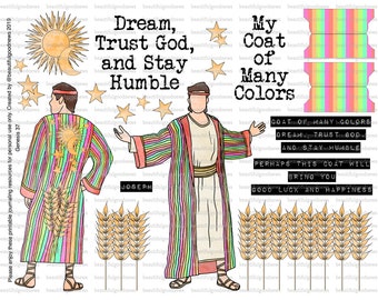 Coat of Many Colors, bible journaling, traceable, printable, faith, christian, sticker, art