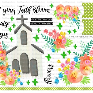 Faith Blooms, Primavera, Beautifulgoodnews, diario bíblico, rastreable, imprimible, fe, cristiano, pegatina, arte