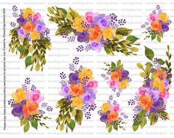 Just Flowers Set 18, beautifulgoodnews, bible journaling, traceable, printable, faith, christian, sticker, art