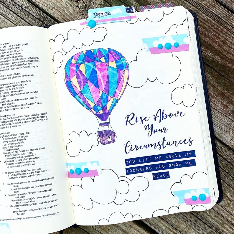 Pink Hot Air Balloons Beautifulgoodnews Bible Journaling Etsy