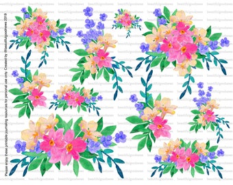 Just Flowers Set 6, beautifulgoodnews, bible journaling, traceable, printable, faith, christian, sticker, art