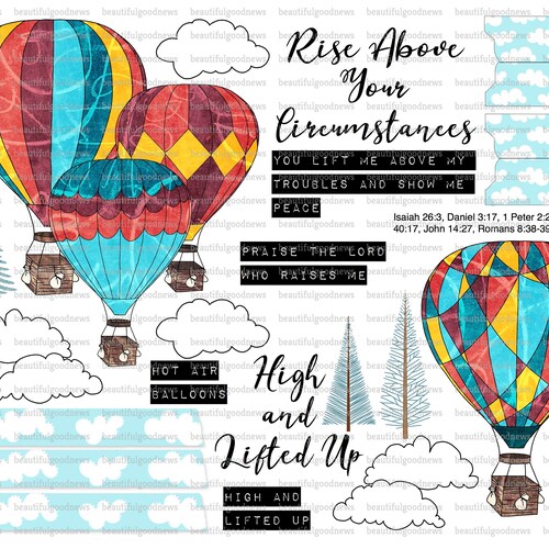 Hot Air Balloons Beautifulgoodnews Bible Journaling Etsy
