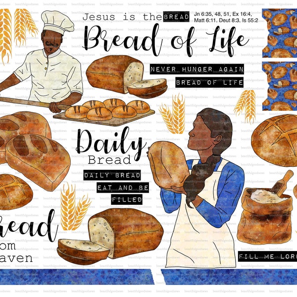 Bread of Life, beautifulgoodnews, bible journaling, printable, faith, christian, sticker, art