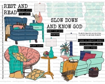 Rest and Read, beautifulgoodnews, bible journaling, traceable, printable, faith, christian, sticker, art