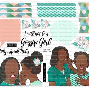 Gossip Girls, Holy Speech, Bibeljournal, rückverfolgbar, druckbar, Glaube, christlich, Aufkleber, Kunst