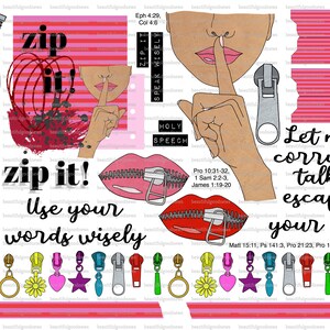 Zip It, beautifulgoodnews, bible journaling, traceable, printable, faith, christian, sticker, art
