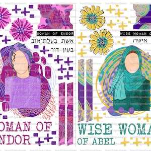 Vrouwen van de Bijbel Minis 23, Vrouw van Endor en Wijze Vrouw van Abel, mooi goed nieuws, bijbeljournaling, afdrukbaar, geloof, christelijk