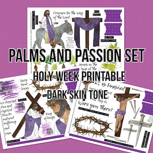 Palms and Passion Dark Skin Tone, Easter, Holy Week, beautifulgoodnews, bible journaling, traceable, printable, faith, christian, art