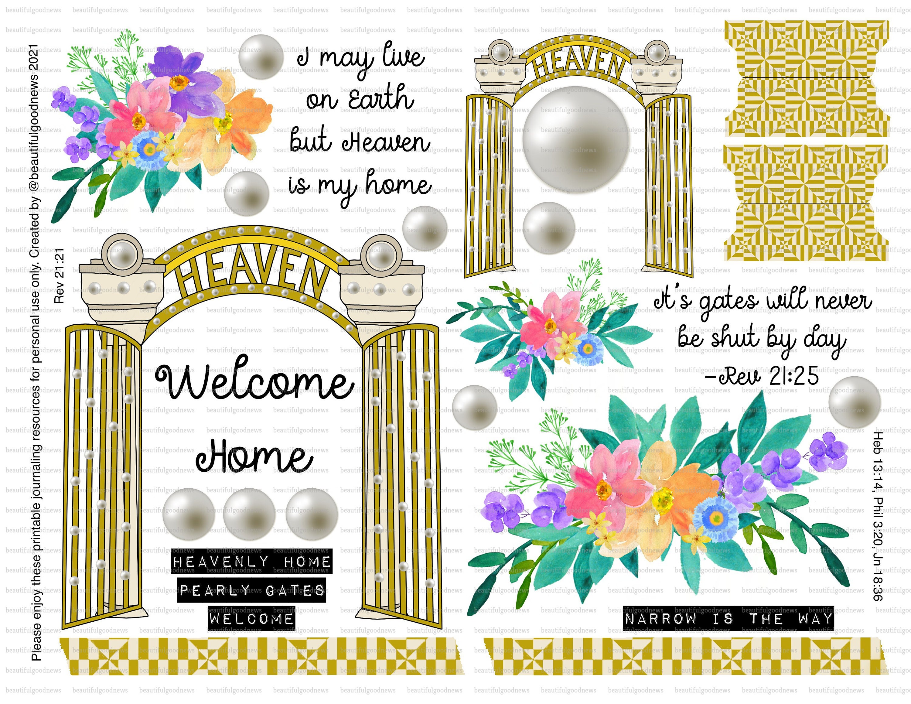 Pearly Gates Beautifulgoodnews bible journaling traceable Etsy