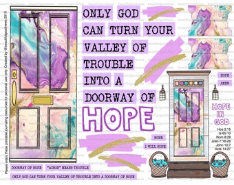 Doorway of Hope, beautifulgoodnews, bijbeljournaling, traceerbaar, afdrukbaar, geloof, christelijk, sticker, kunst