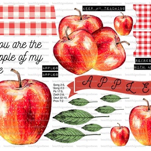 Op de afbeelding: Digitale kunst met rode appels en groene bladeren. Tekst bevat "You are the Apple of my eye" en "Refresh me with apples". Het woord "APPLE" wordt weergegeven op een rode banner.