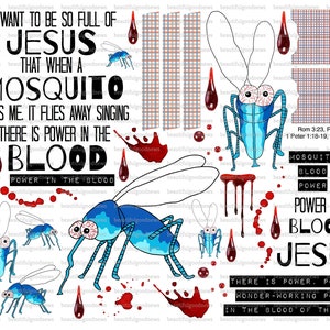 Power in the Blood, Mosquito, beautifulgoodnews, bible journaling, traceable, printable, faith, christian, sticker, art