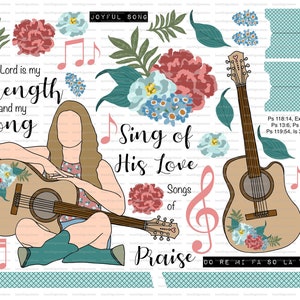 My Song, Beautifulgoodnews, bible journaling, traceable, printable, faith, christian, sticker, art