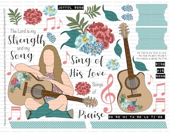 My Song, Beautifulgoodnews, bible journaling, traceable, printable, faith, christian, sticker, art